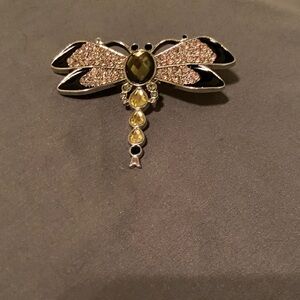 Lia Sophia Dragonfly Brooch with Yellow and Black Details